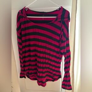 Marika Balance Collection Pink Gray Hooded Shirt Size M